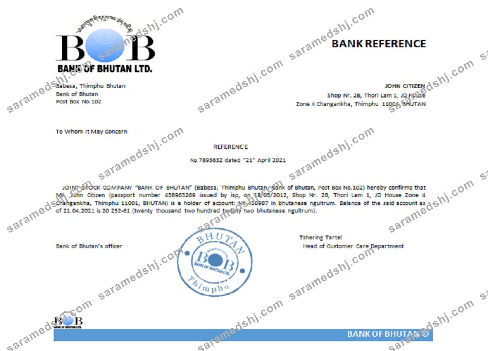 Bhutan_Bank of Bhutan_reference